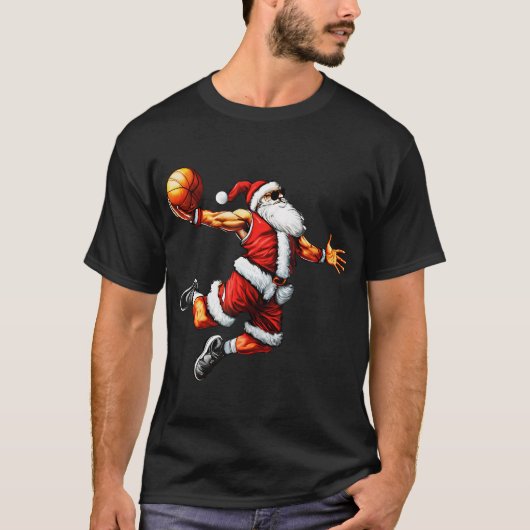 Just Dunk Es Weihnachtsmann Basketball Weihnachtsb T-Shirt (Vorderseite)