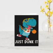 Just Dunk It Fun Dinosaur Bysketbyll League Slam D Karte (Gelbe Blume)