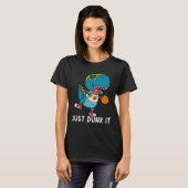 Just Dunk It Fun Dinosaur Bysketbyll League Slam D T-Shirt (Vorne ganz)