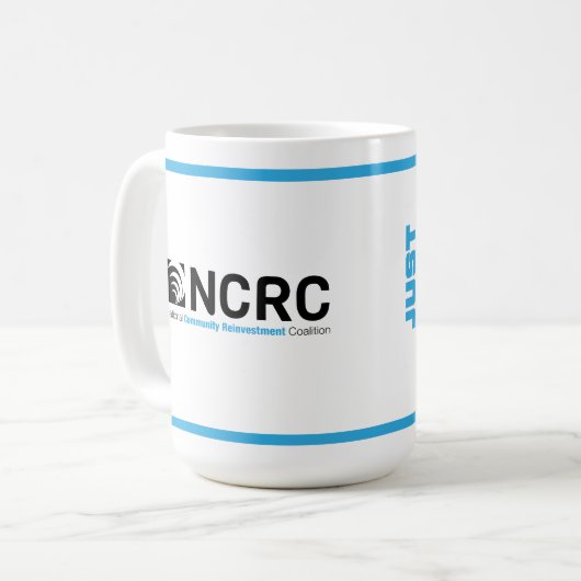 Just Economy Coffee Tasse (Vorderseite Links)