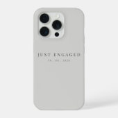 Just Engaged Minimalist Typography Dove Grey iPhone Hülle (Rückseite)