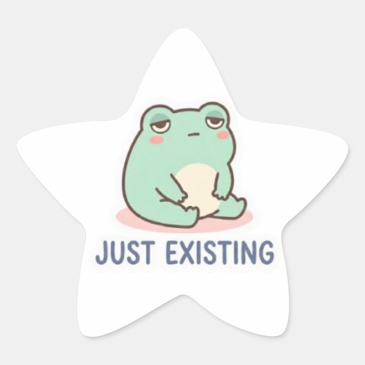 Just Existing Frog Sticker Cute Neutral Frog Minim (Vorderseite)