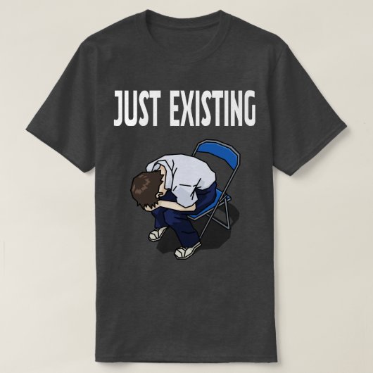 Just Existing Mood Black T-Shirt (Design vorne)