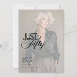 Just Fifty Photo 50th Birthday Party Einladung