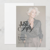 Just Fifty Photo 50th Birthday Party Einladung (Vorne/Hinten)