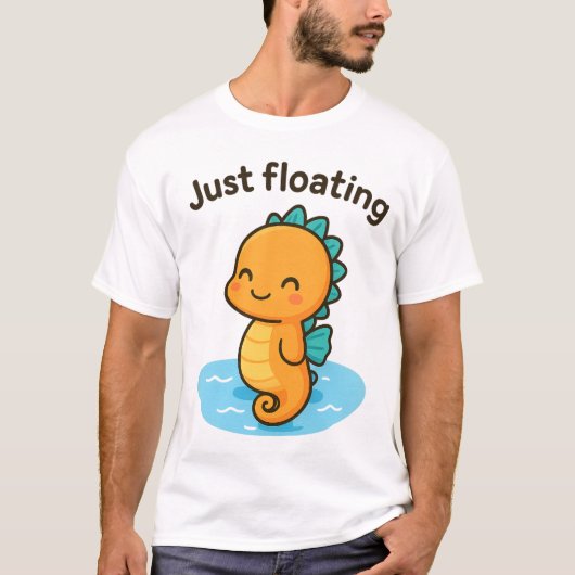 Just Floating - Niedliches Seepferd T-Shirt (Vorderseite)