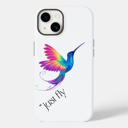 Just Fly - Vibrant Rainbow Hummingbird Art for Fre Case-Mate iPhone Hülle (Rückseite)