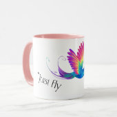 Just Fly - Vibrant Rainbow Hummingbird Art for Fre Tasse (Vorderseite Links)