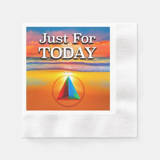 Just For Today Recovery Slogan Sunrise Serviette (Vorderseite)