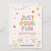 Just Four Fun Geburtstagsfeier Einladung (Vorderseite)