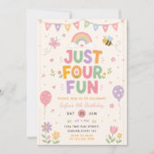 Just Four Fun Geburtstagsfeier Einladung (Vorderseite)