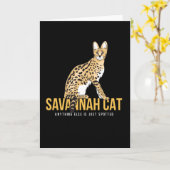 Just Gepunktet Savannah Cat Kitten Karte (Gelbe Blume)
