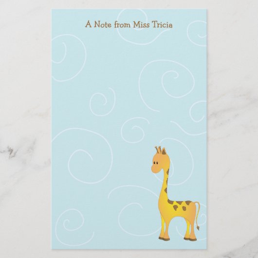 Just Giraffe Briefpapier (Vorderseite)