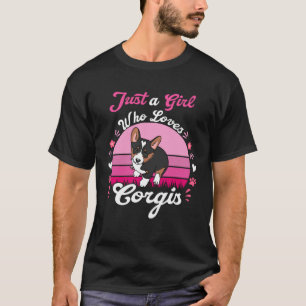 Just Girl, die Lieben Tricolor Corgi Pink Vintag t T-Shirt
