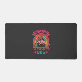 Just Girl Inlove Dog French Bulldog Rainbow Paws Schreibtischunterlage