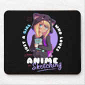 Just Girl Lieben Anime Sketching Ramen Manga Otaku Mousepad (Vorne)