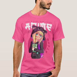 Just Girl Lieben Anime Sketching Ramen Manga Otaku T-Shirt