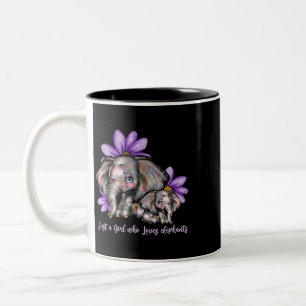 Just Girl Who Liebe Elefanten Blume Tierrezision Zweifarbige Tasse