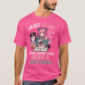 Just Girl Who Lieben Anime Ramen Dogs Boba Sketchi T-Shirt (Vorderseite)