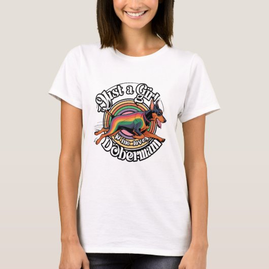 Just Girl Who Lieben Doberman T-Shirt (Vorderseite)
