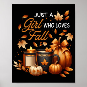 Just Girl Who Lieben fallen Pumpkin Cosy Herbst Da Poster