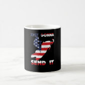 Just Gonna Send It America Flag Snowmobile Kaffeetasse (Mittel)