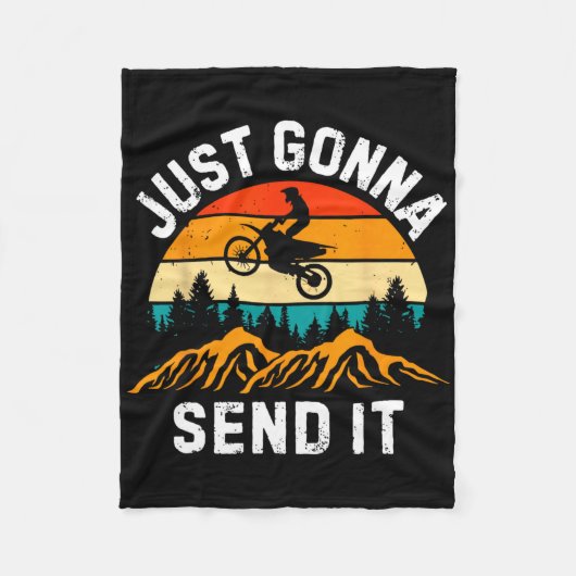 Just Gonna Send It Motocross Dirt Bike Dirt Biker  Fleecedecke (Vorderseite)