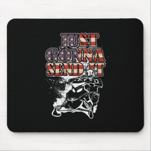 Just Gonna Send It Patriotic USA Flag Snowmobile Mousepad