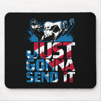 Just Gonna Send It USA Snowmobile Rider Mousepad