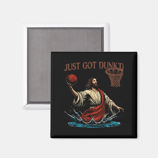 Just Got Dunked Funny Baptism Jesus Christian Bask Magnet (Vorderseite/Rückseite)