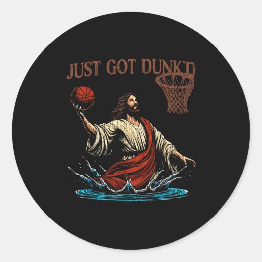 Just Got Dunked Funny Baptism Jesus Christian Bask Runder Aufkleber (Vorderseite)