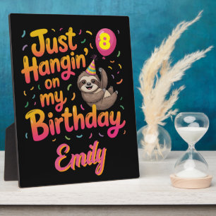 Just Hangin' auf My Birthday Sloth Unisex Fotoplatte