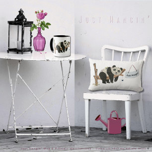 Just Hangin' Throw Pillow by Adiela Akoo Lendenkissen