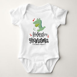 Just Hatched Green Dinosaurier - Love by Oma Baby Strampler