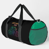 Just Having Fun Colorful Motorcycle Rider Duffle Bag (Rechte Ecke)