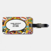 JUST HEIRATE Funny Colorful Personalisiert Gepäckanhänger (Rückseite horizontal)