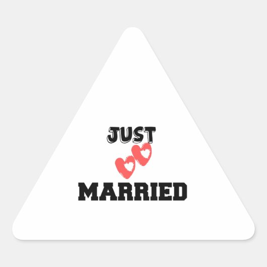 JUST HEIRATET DREIECKIGER AUFKLEBER (Vorderseite)