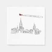 Just heiratete New York City Cocktail Serviette (Vorderseite)