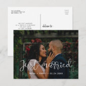 Just heiratete Whimsical Hochzeit Foto Postkarte (Vorne/Hinten)