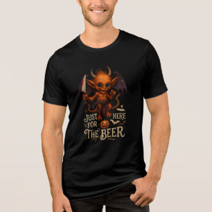 "Just Here for the Beer" Demon Art Tri-Blend Shirt