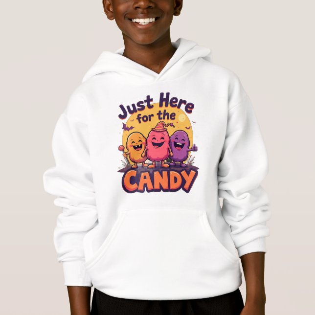 Just Here for the Candy – Funny Halloween Quote De Hoodie (Vorderseite)