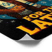 Just Here For The Latkes Funny Hanukkah Bigfoot Poster (Ecke)