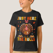 Just Here For The Rolls Turkey Bow Thanksgiving Di T-Shirt (Vorderseite)