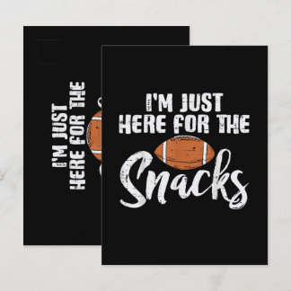Just Here for The Snacks American Football Funny Einladungspostkarte
