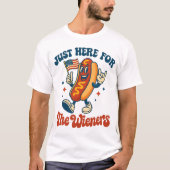 Just Here For The Wieners Funny Hot Dog Rock T-Shirt (Vorderseite)