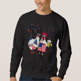 Just Here To Bang Usa Flag Chicken Beer Firework 4 Sweatshirt