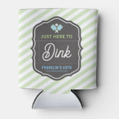 Just Here To Dink Green Stripe Pickleball  Dosenkühler (Vorderseite)