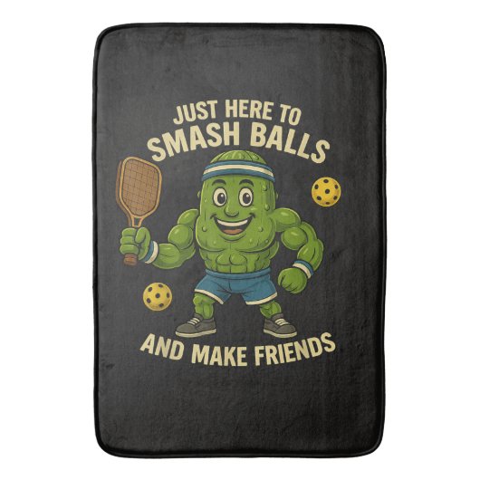 Just Here to Smash Balls and Make Friends Badematte (Vorderseite Vertikal)