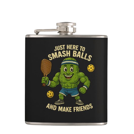 Just Here to Smash Balls and Make Friends Flachmann (Vorderseite)