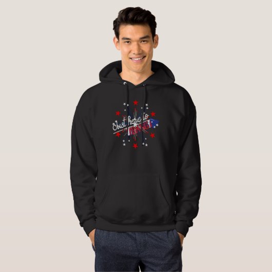 JUST HIER TO BANG lustige 4. Juli Feuerwerk Hoodie (Vorne ganz)